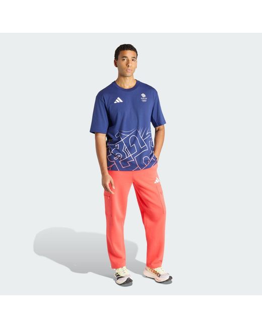 Adidas Blue Boa Aop Riders T-Shirt for men