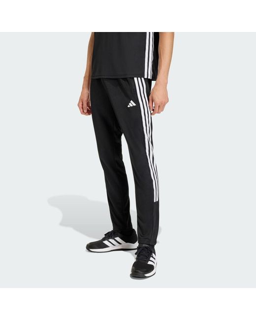 Adidas Black Workout Essentials All-Set 3-Stripes Knit Pant for men