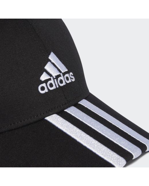 Adidas Black 3-stripes Cotton Twill Baseball Cap