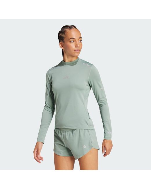 Adidas Green Ultimate Running Reflective Long Sleeve Tee