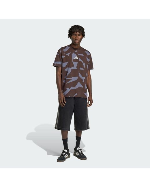 Adidas Brown Amg Camo Short Sleeve T-Shirt for men