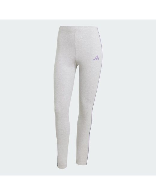 Adidas Gray Essentials Color Pop High-Waisted Leggings