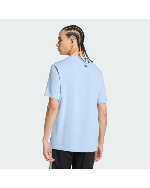 Adidas Blue Sketches Climbing Graphic T-Shirt for men