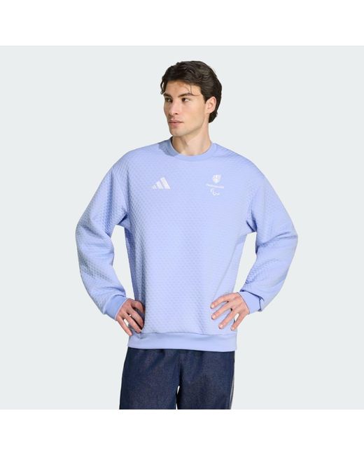 Adidas Blue Paralympicsgb Xploric Crew Neck Sweatshirt for men