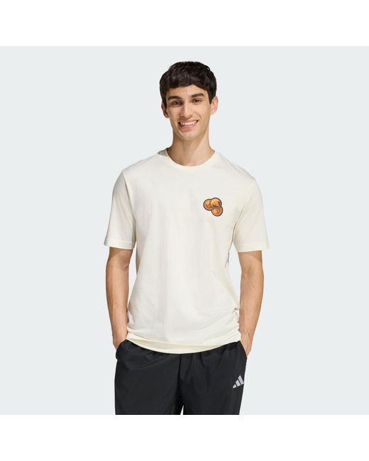 Adidas White Snack Bubble Gum Graphic T-Shirt for men