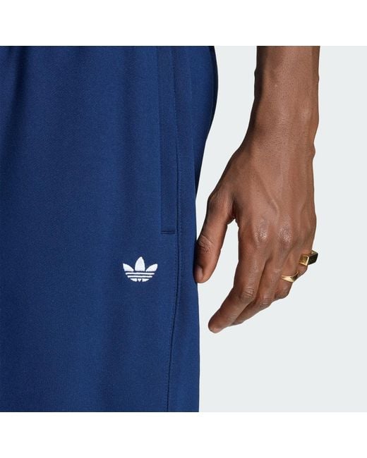 Adidas Blue Trefoil Essentials Open Hem Joggers for men