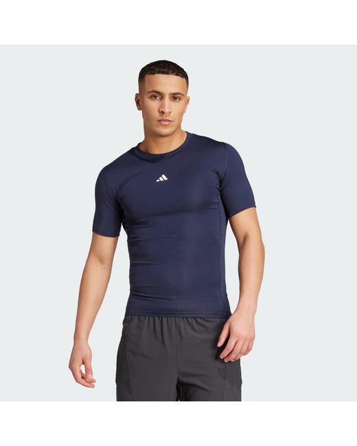 Adidas Blue Techfit Compression Training T-shirt for men