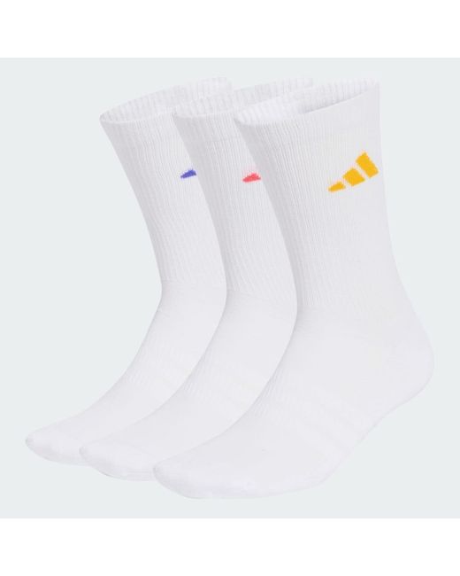 Adidas White Cushioned Sportswear Crew Socks 3 Pair Pack