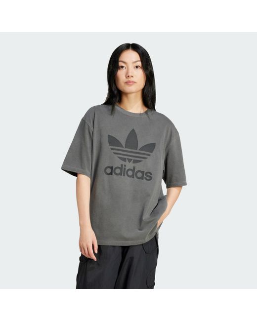 Adidas Gray Washed Trefoil T-shirt