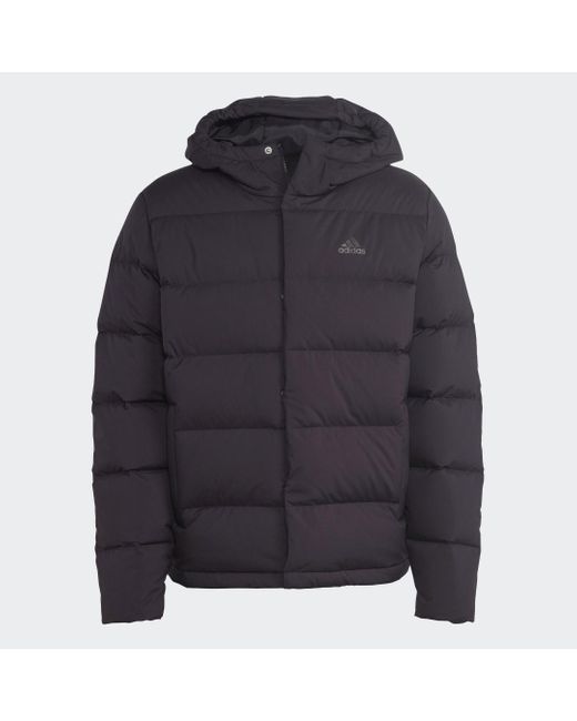 Adidas Black Helionic Hooded Down Jacket for men
