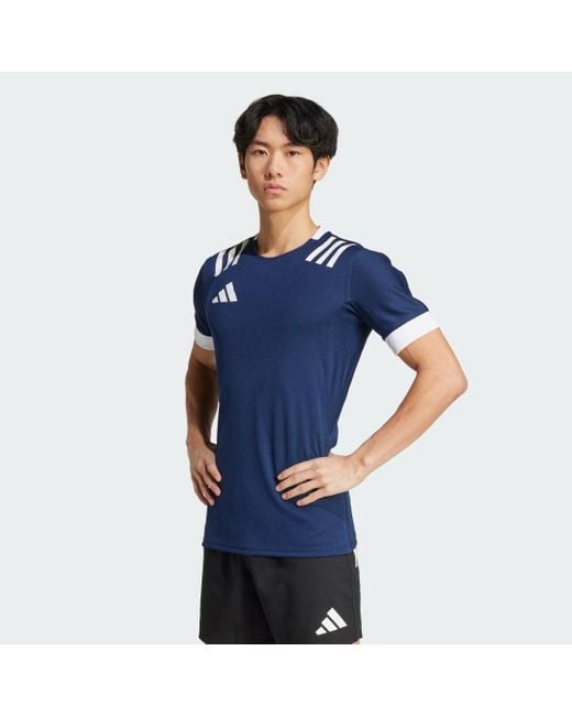 Adidas Blue 3-stripes Jersey for men