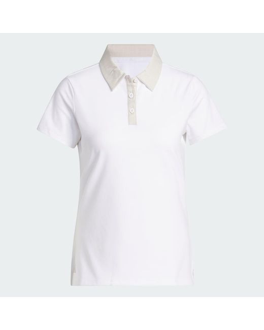 Adidas White Ultimate365+ Butterspun Grid Polo Shirt