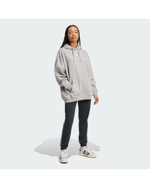 Adidas Gray Essentials Oversized Fleece Hoodie