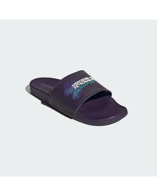 Adidas Blue Adilette Comfort Slides Mercedes Amg Petronas F1 Team Shoes