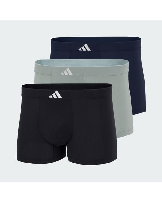 Adidas Brown Active Micro Tech Trunk 3 Pack Underwear for men
