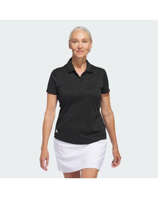 Polo Solid Performance Short Sleeve di Adidas in Black