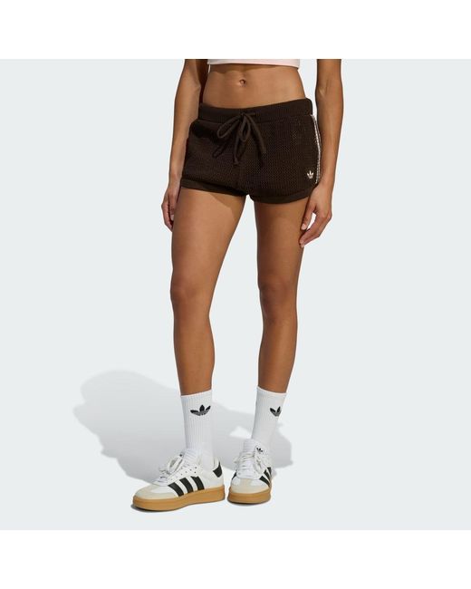 Adidas Brown Knitted Crochet Shorts