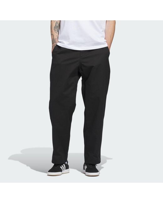 Adidas White Skateboarding Chino Tracksuit Bottoms