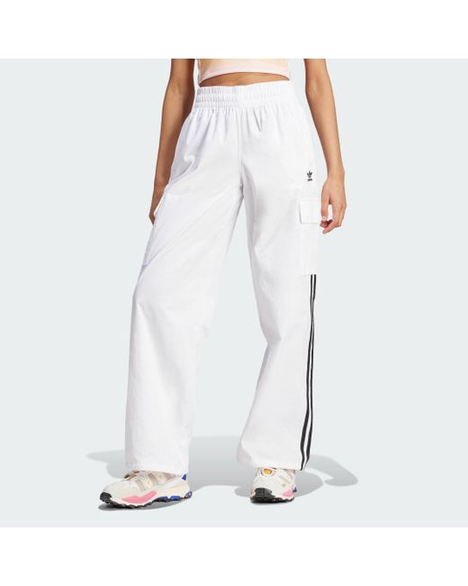 Adidas White Originals 3-Stripes Cargo Trousers