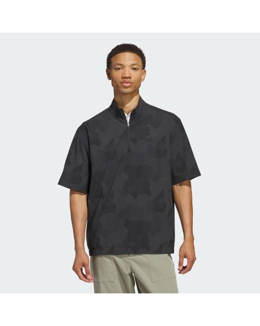 Adidas Black Go-To Dwr Short Sleeve Half-Zip Pullover for men