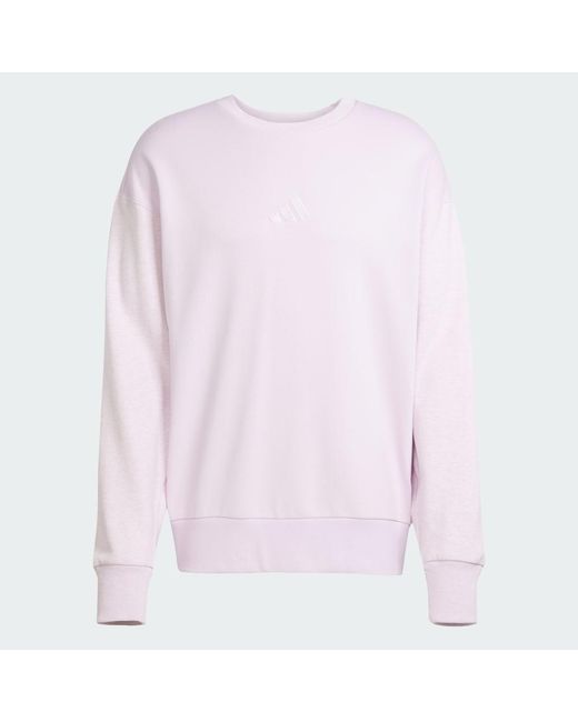 Adidas White All Szn French Terry Colorblock Crew Sweatshirt for men