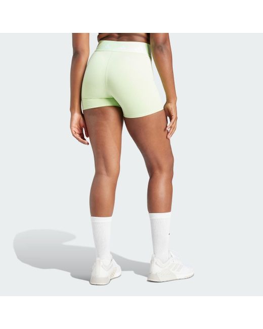 Adidas White Techfit Short Leggings