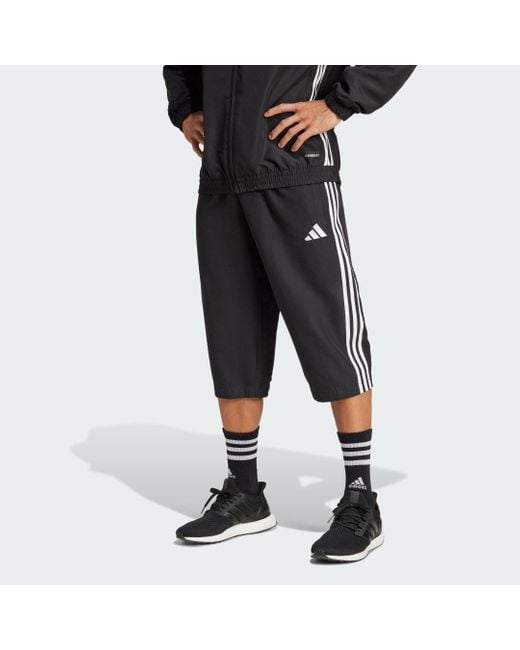 Adidas Black Tiro 25 Essentials Woven 3/4 Tracksuit Bottoms for men