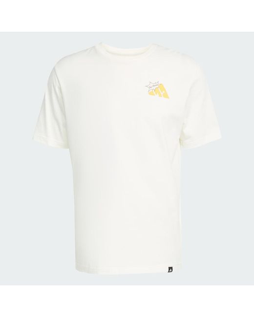 Adidas White Food Grilled Cheese Graphic T-Shirt for men