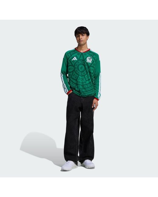 Adidas Green Mexico 26 Home Long Sleeve Jersey for men