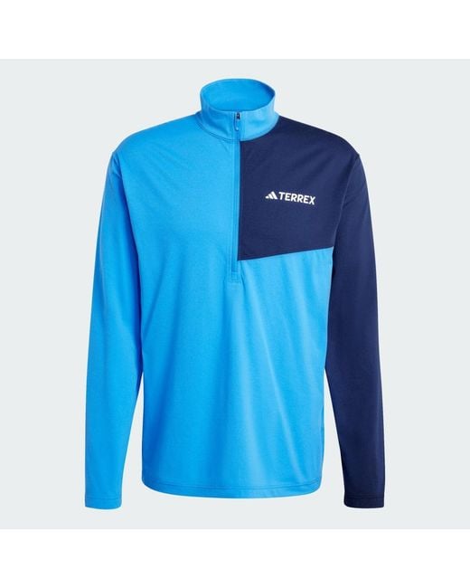 Adidas Blue Terrex Multi Climacool 1/2 Zip Long Sleeve Long-Sleeve Top for men