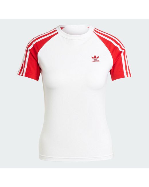 Camiseta Adicolor Raglan Slim 3 Bandas Adidas de color White