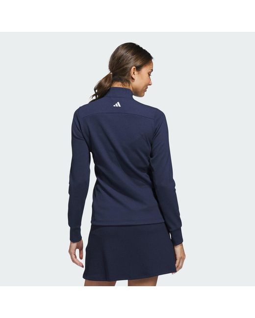 Adidas Blue Performance Textured Full-Zip Jacket