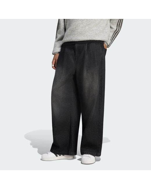 Adidas Black Jeans Mid-Rise Wide Leg for men