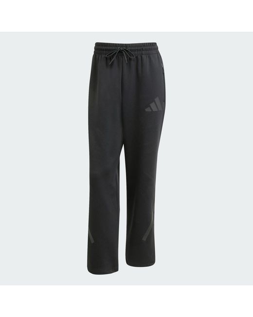 Adidas Black Z.N.E. Open-Hem Joggers for men