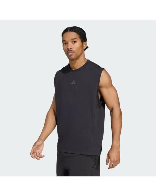 Adidas Blue D4T X Sleeveless Tank Top for men