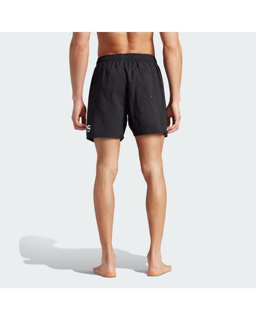 Adidas Blue Big Logo Clx Short-length Swim Shorts for men
