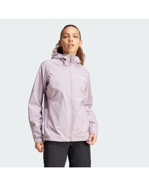 Adidas Purple Terrex Multi 2l Rain.rdy Jacket