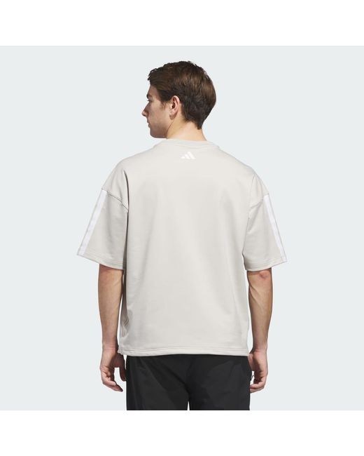 Adidas White Beyond Graphic Short Sleeve Crewneck Sweatshirt for men