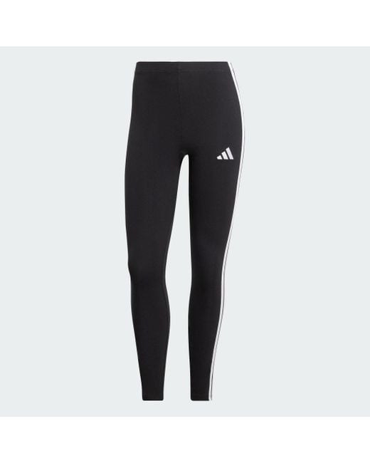Adidas Gray Essentials 3-Stripes Cotton Leggings