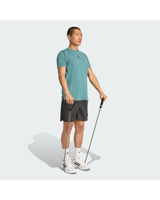 Adidas Blue Les Mills Graphic Tee for men