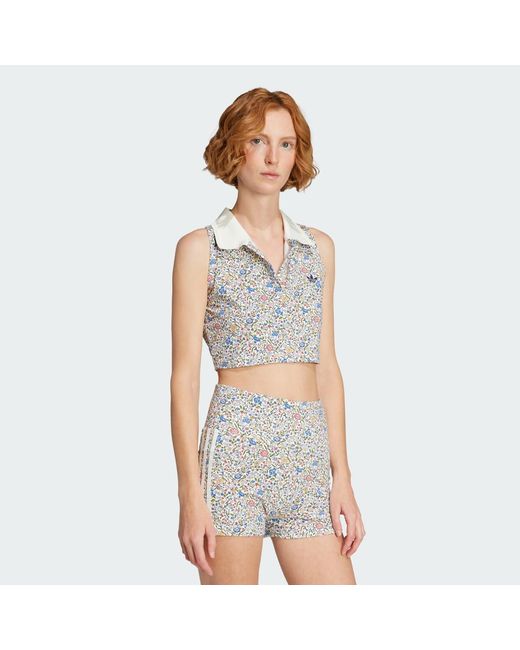 Adidas Gray X Liberty London Sleeveless Crop Polo