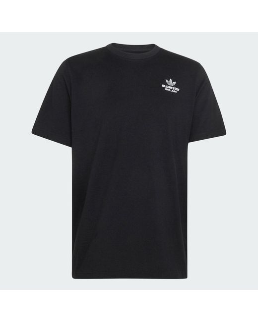 Adidas Black Milan Superstar Graphic Tee for men