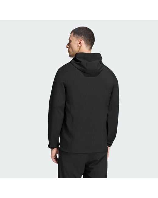 Adidas Black Aston Villa Fc Tiro Travel Full Zip Windbreaker for men