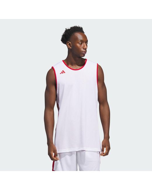 Adidas Red 3G Speed Reversible Basketball Aeroready Jersey for men