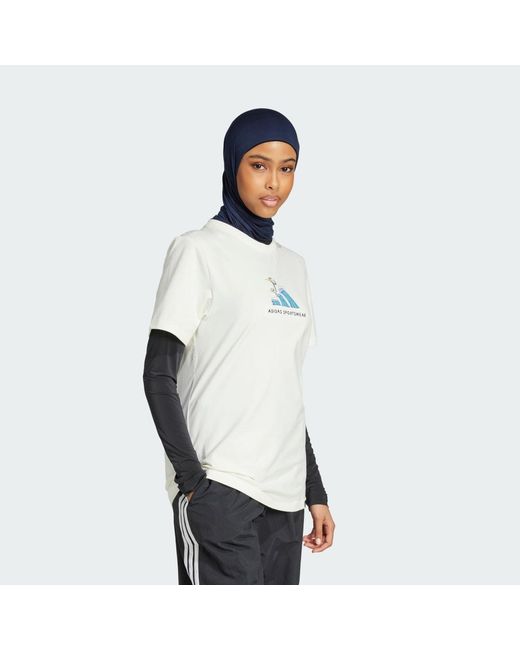 Adidas White Codes Doodle Surf Graphic Tee