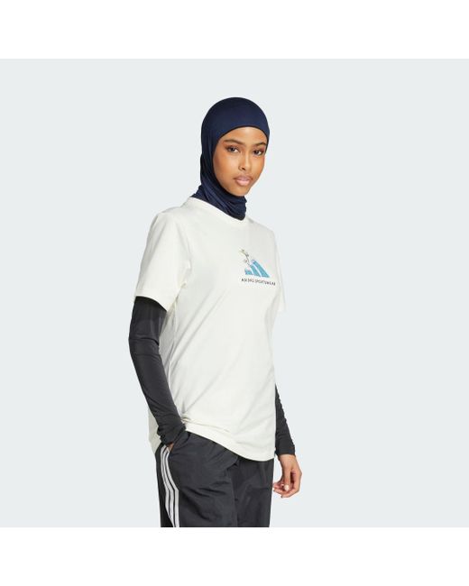 Adidas White Codes Doodle Surf Graphic Tee