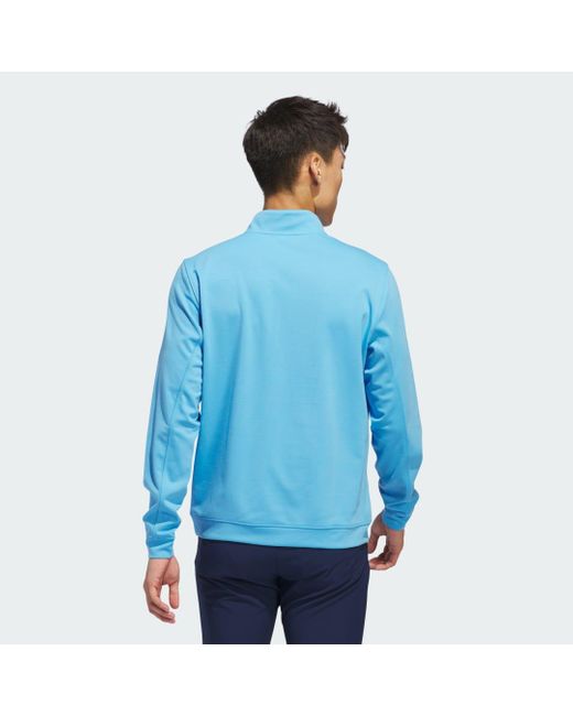 Adidas Blue Elevated 1/4-zip Sweatshirt for men