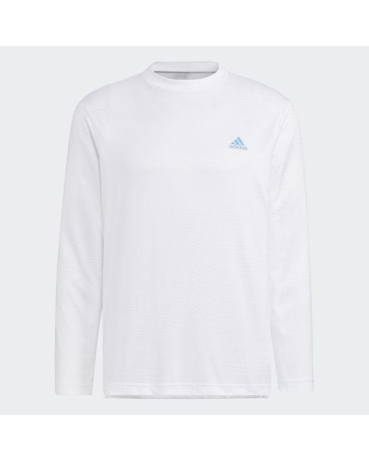Adidas White Made To Be Remade Mock Neck Long Sleeve Shirt for men