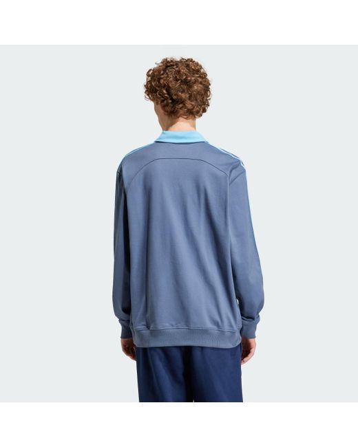 Collared Sweatshirt di Adidas in Blue da Uomo