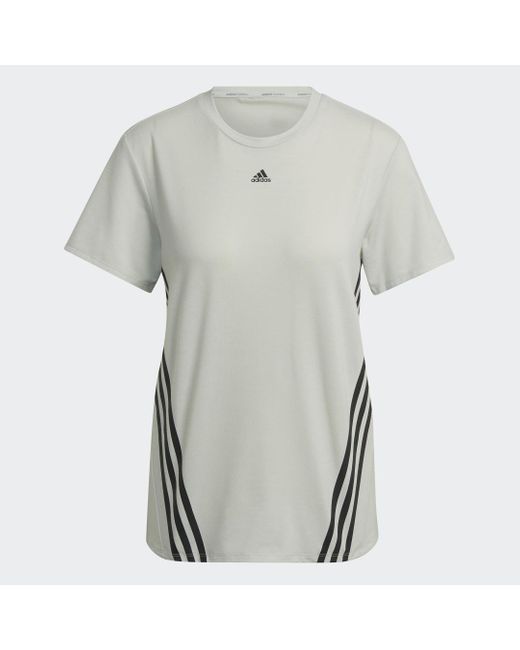 Adidas Gray Train Icons 3-Stripes T-Shirt
